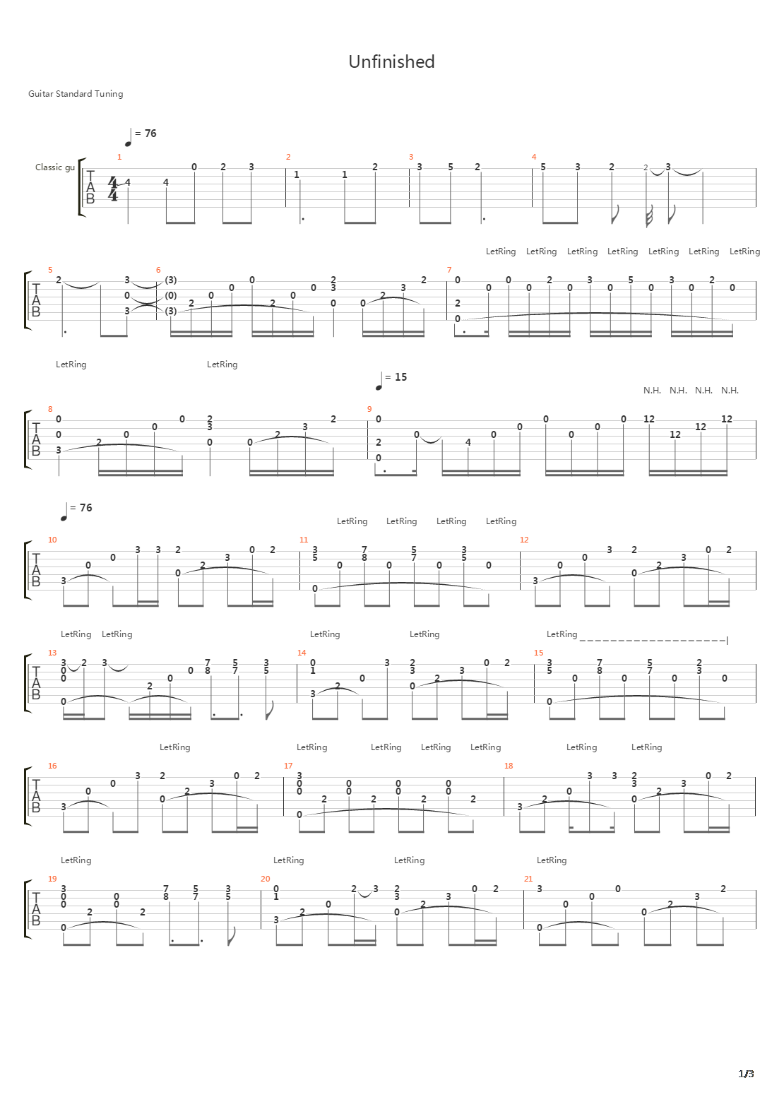 Unfinished吉他谱
