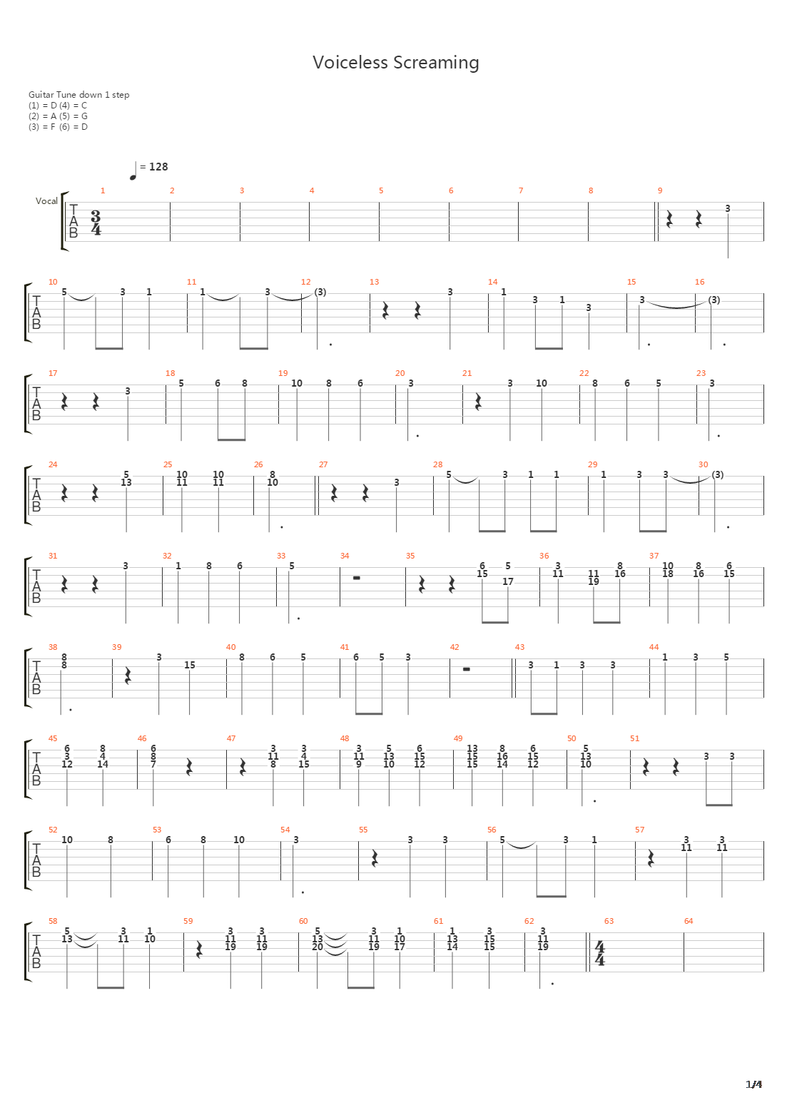 Voiceless Screaming吉他谱