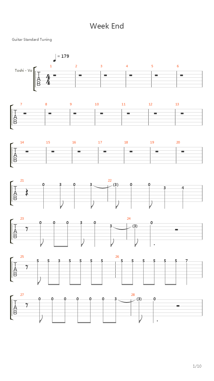 Weekend吉他谱