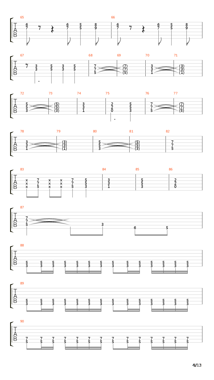 X吉他谱