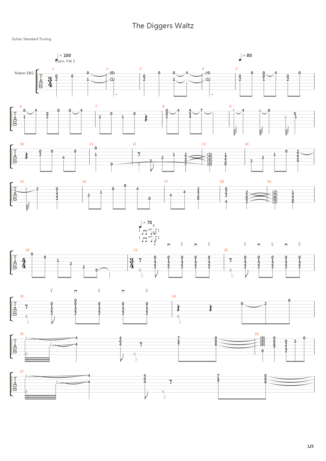 The Diggers Waltz吉他谱