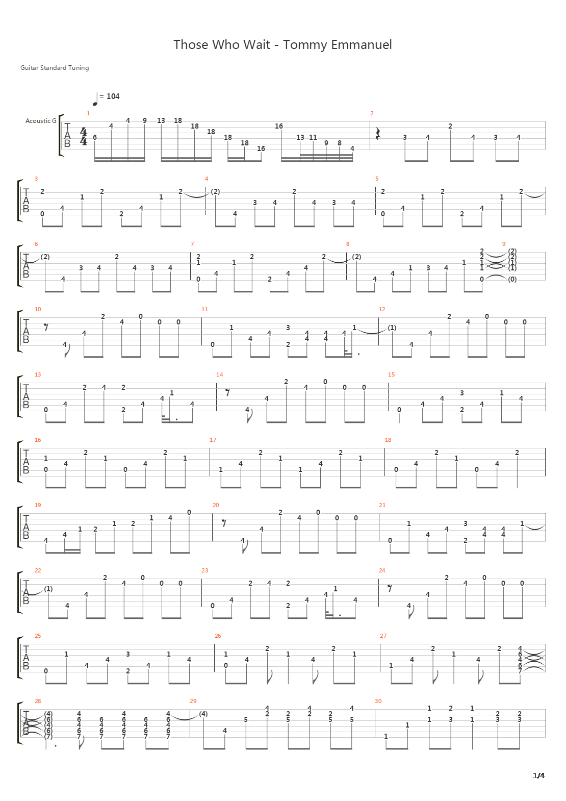 Those Who Wait吉他谱