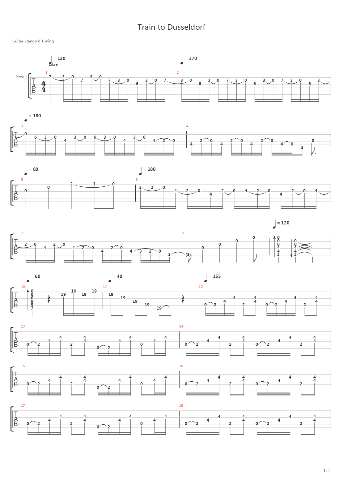 Train To Dusseldorf吉他谱