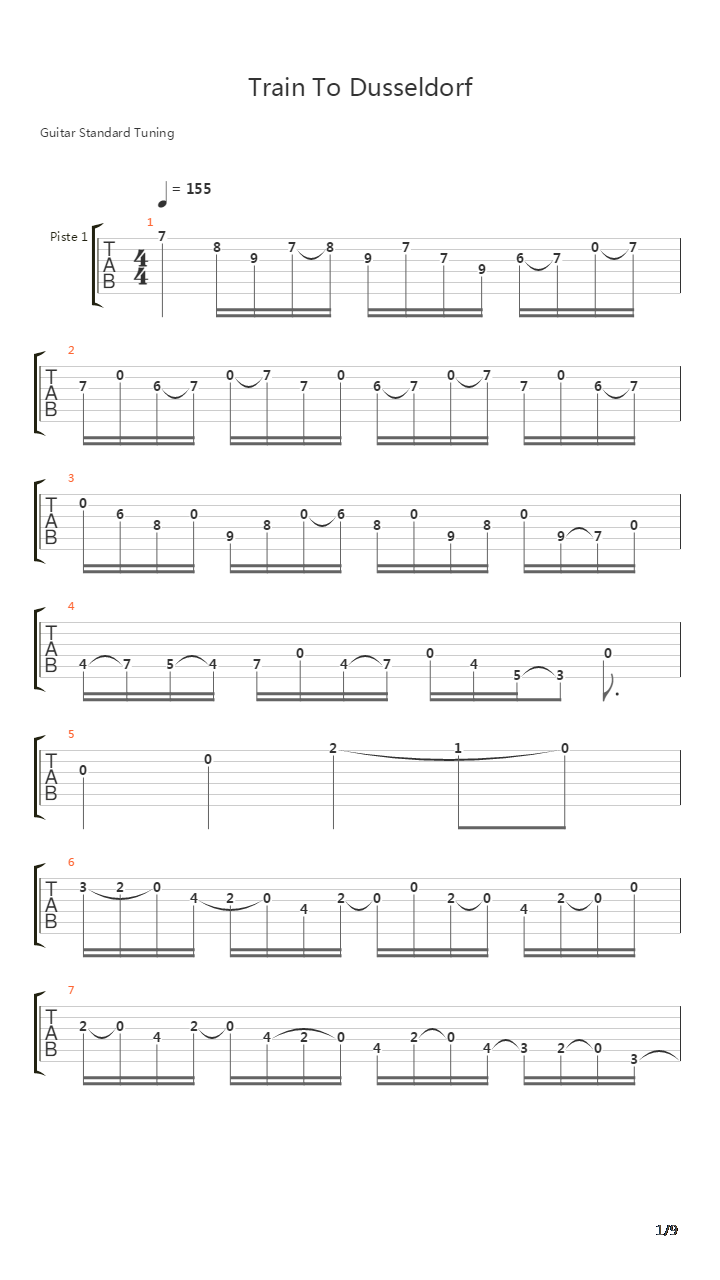 Train To Dusseldorf吉他谱