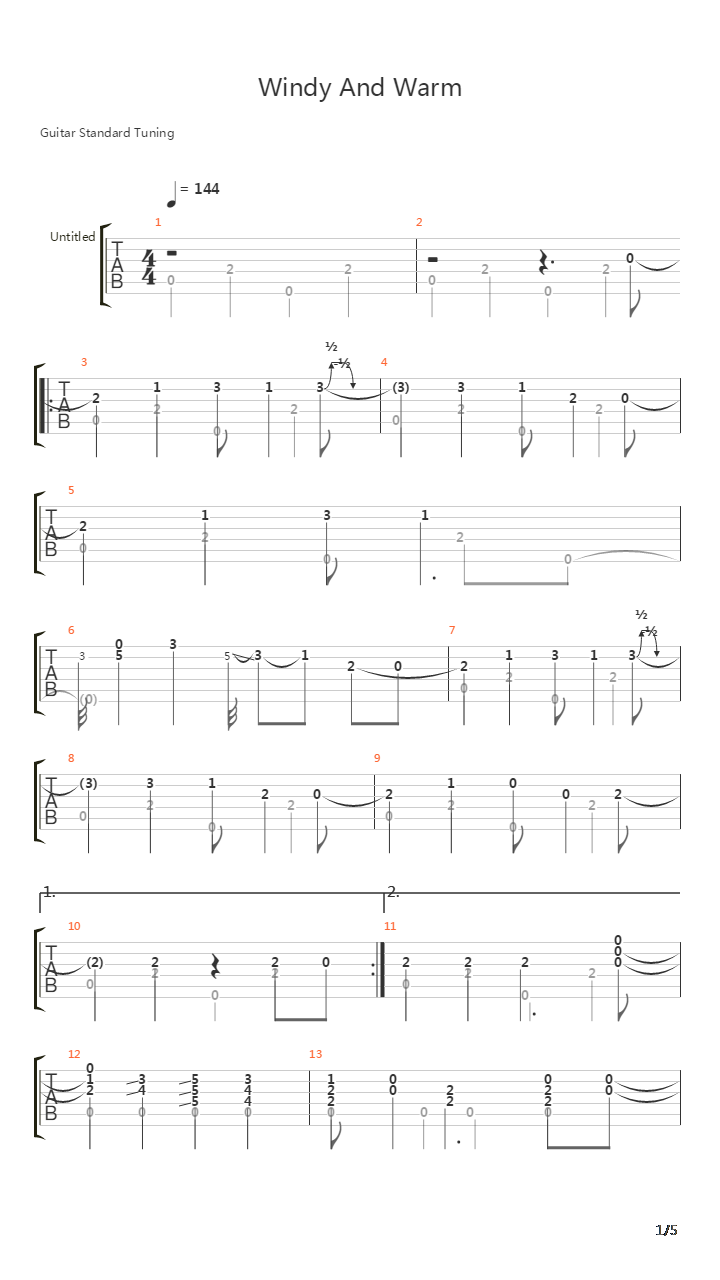 Windy And Warm吉他谱