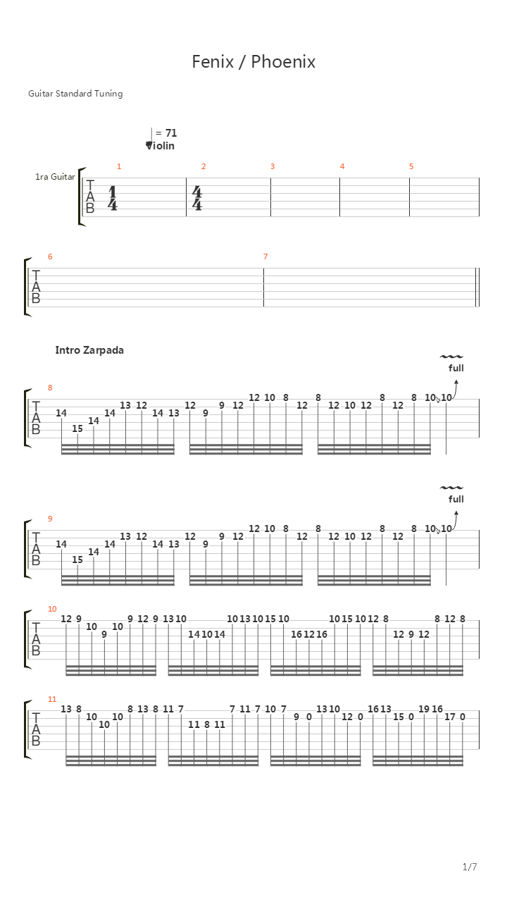 Fenix吉他谱