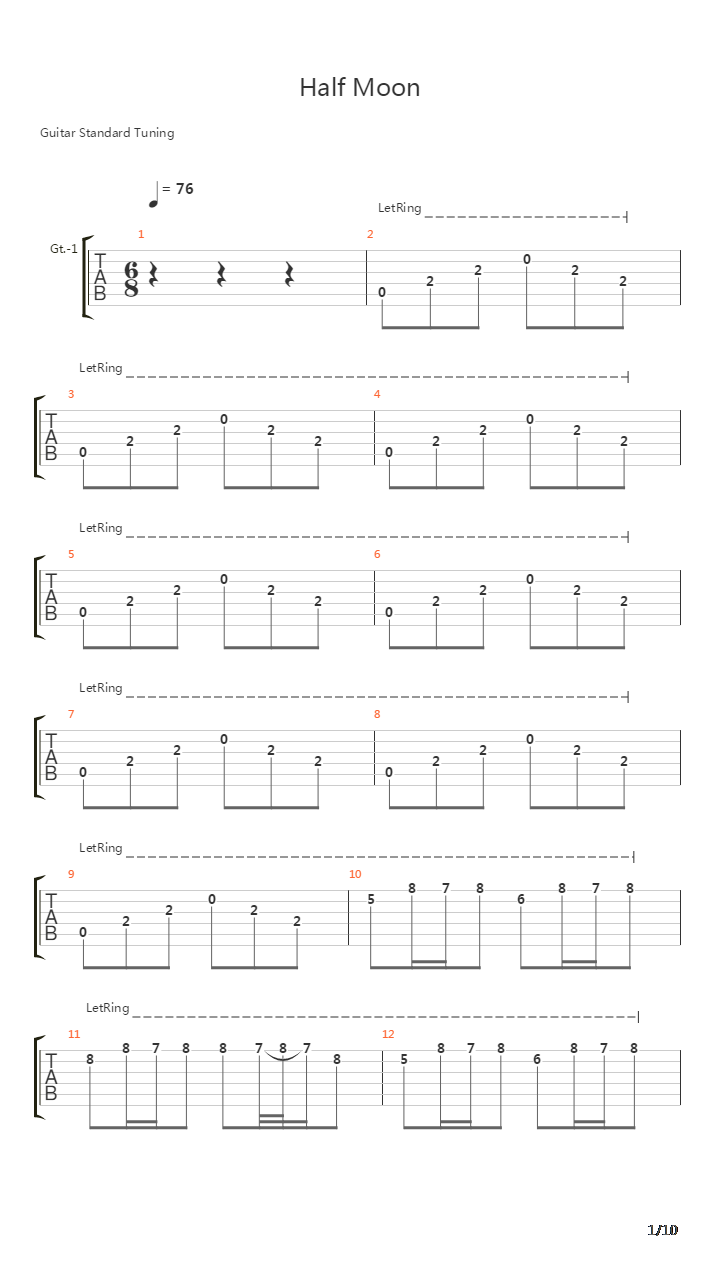 半月(Half Moon)吉他谱