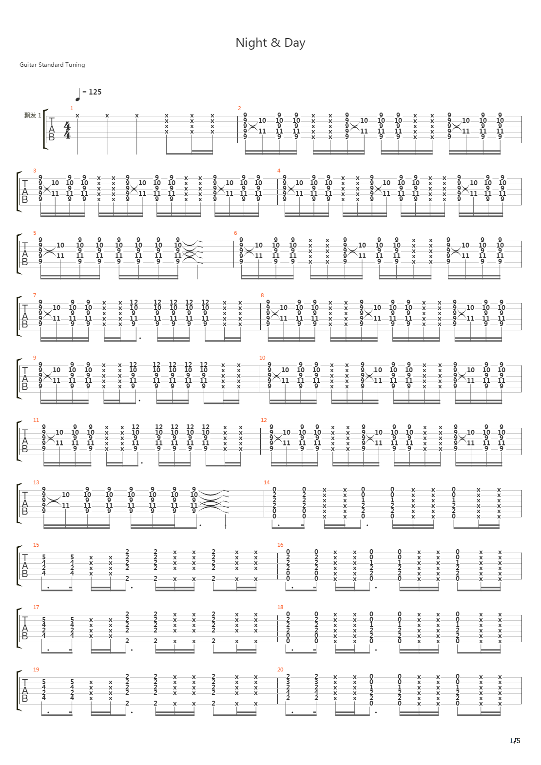 Night & Day吉他谱