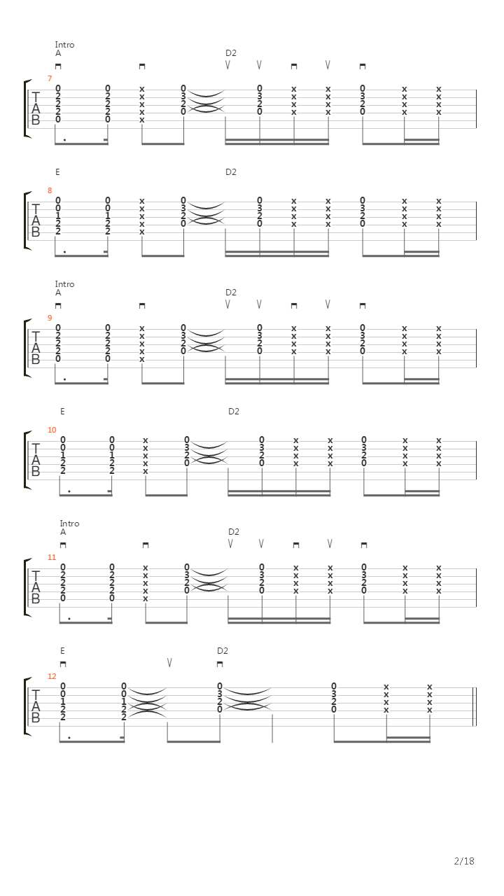 Start吉他谱