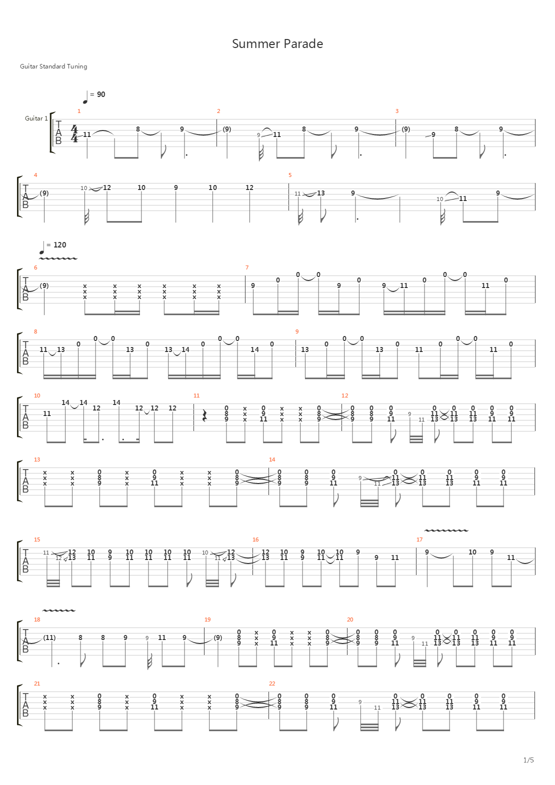 Summer Parade吉他谱