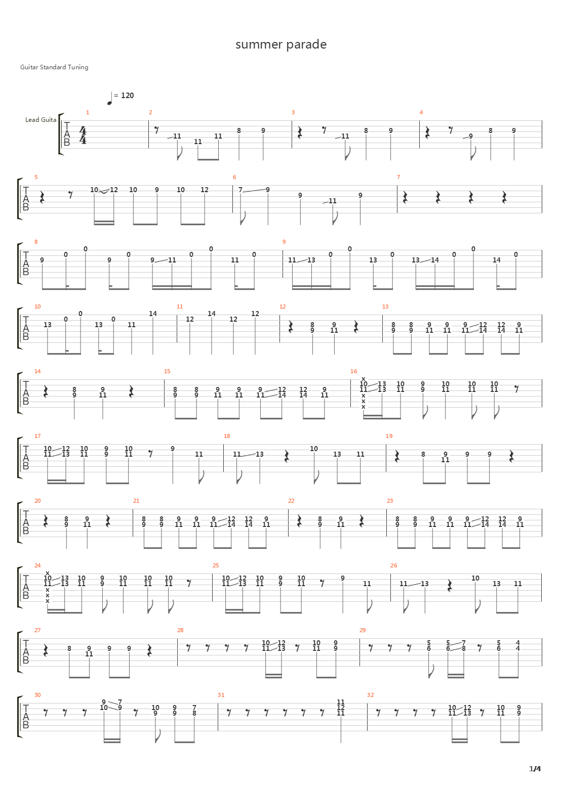 Summer Parade吉他谱