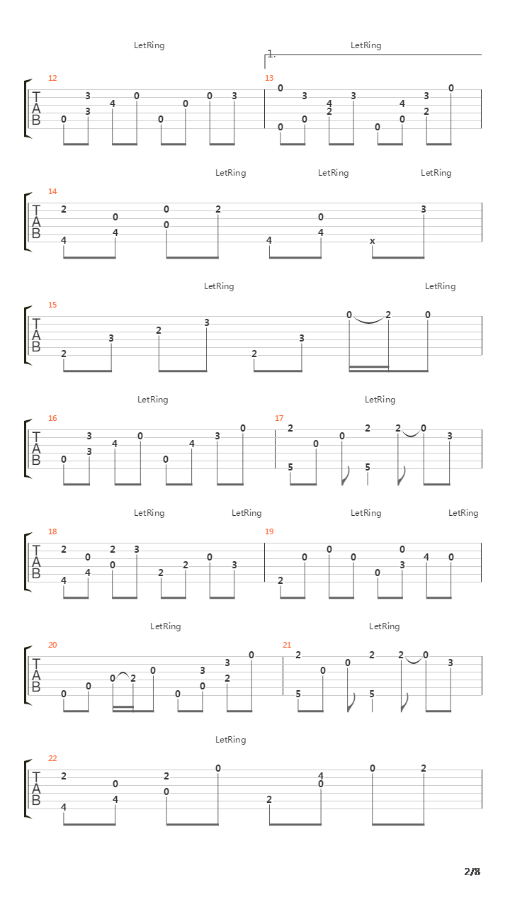 两个人(futari)吉他谱