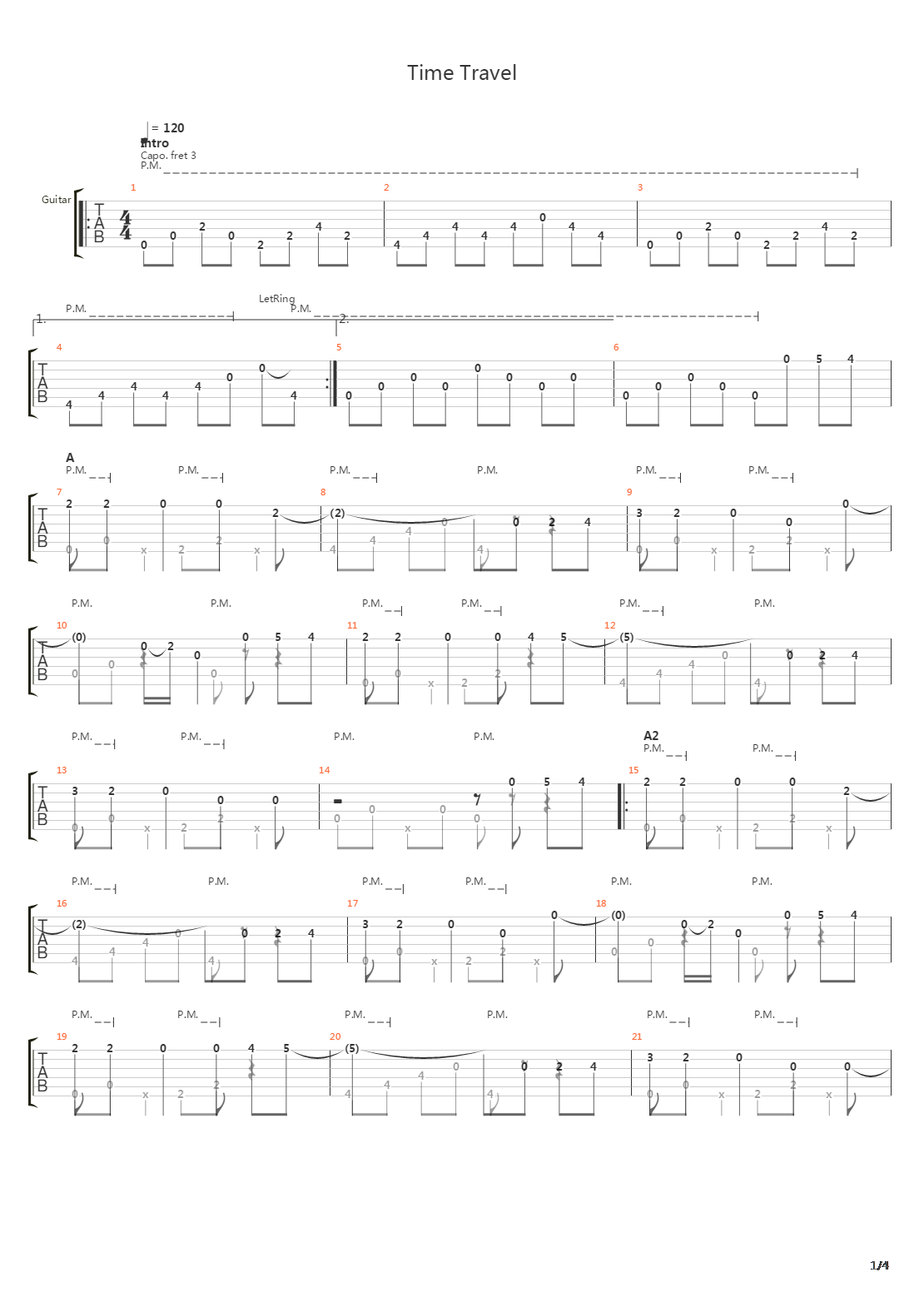 Time Travel吉他谱