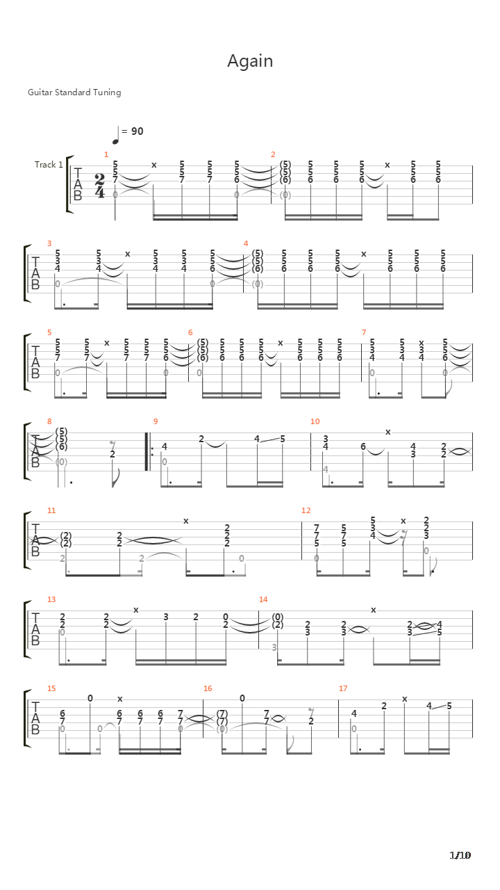 Again吉他谱