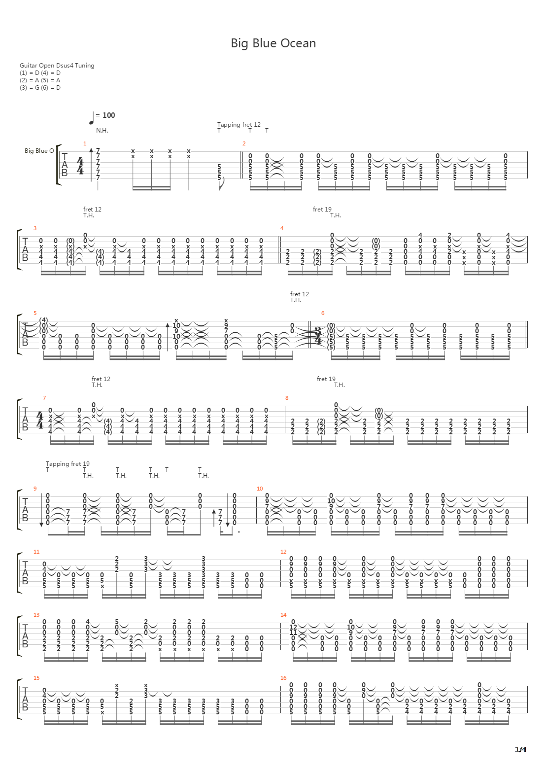 Big Blue Ocean吉他谱