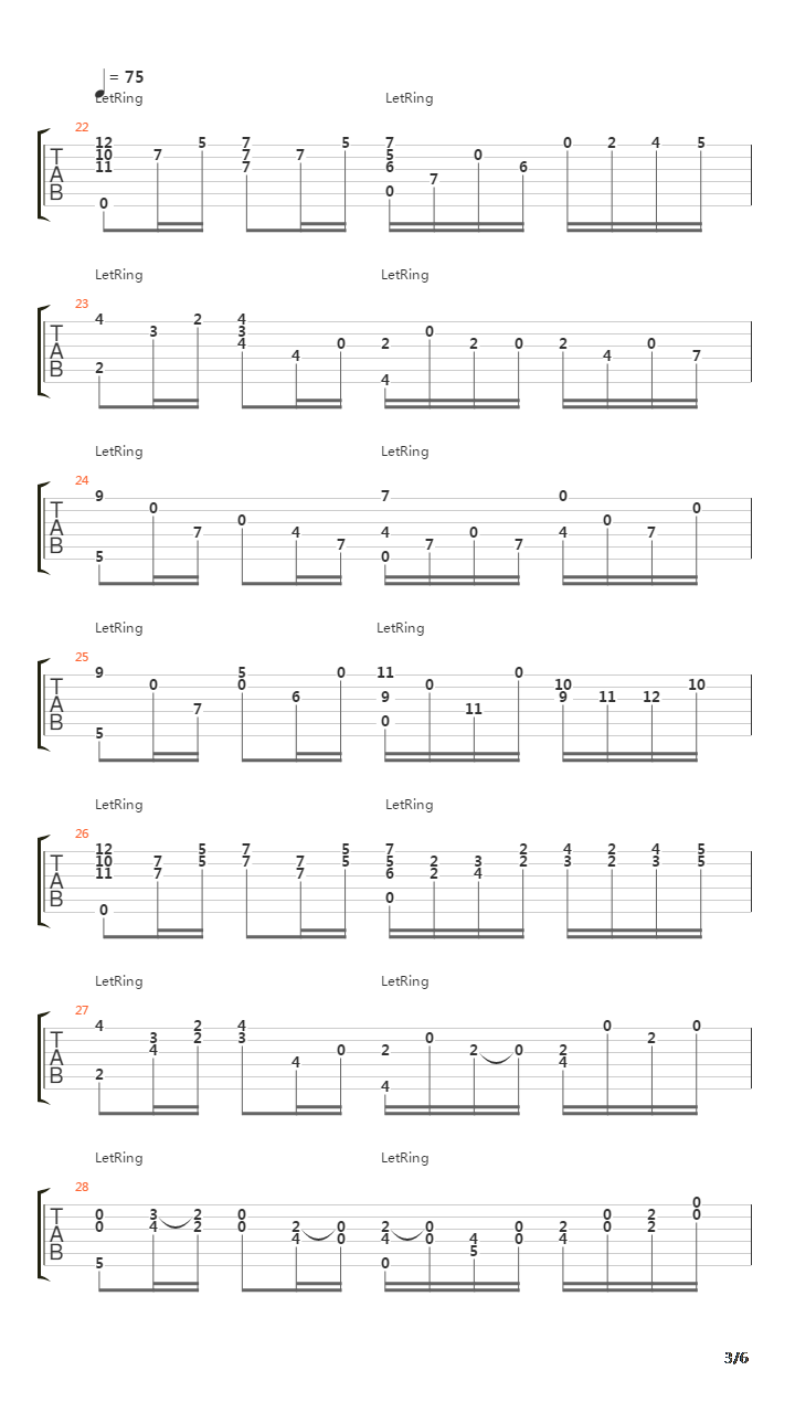 卡农(Canon)吉他谱