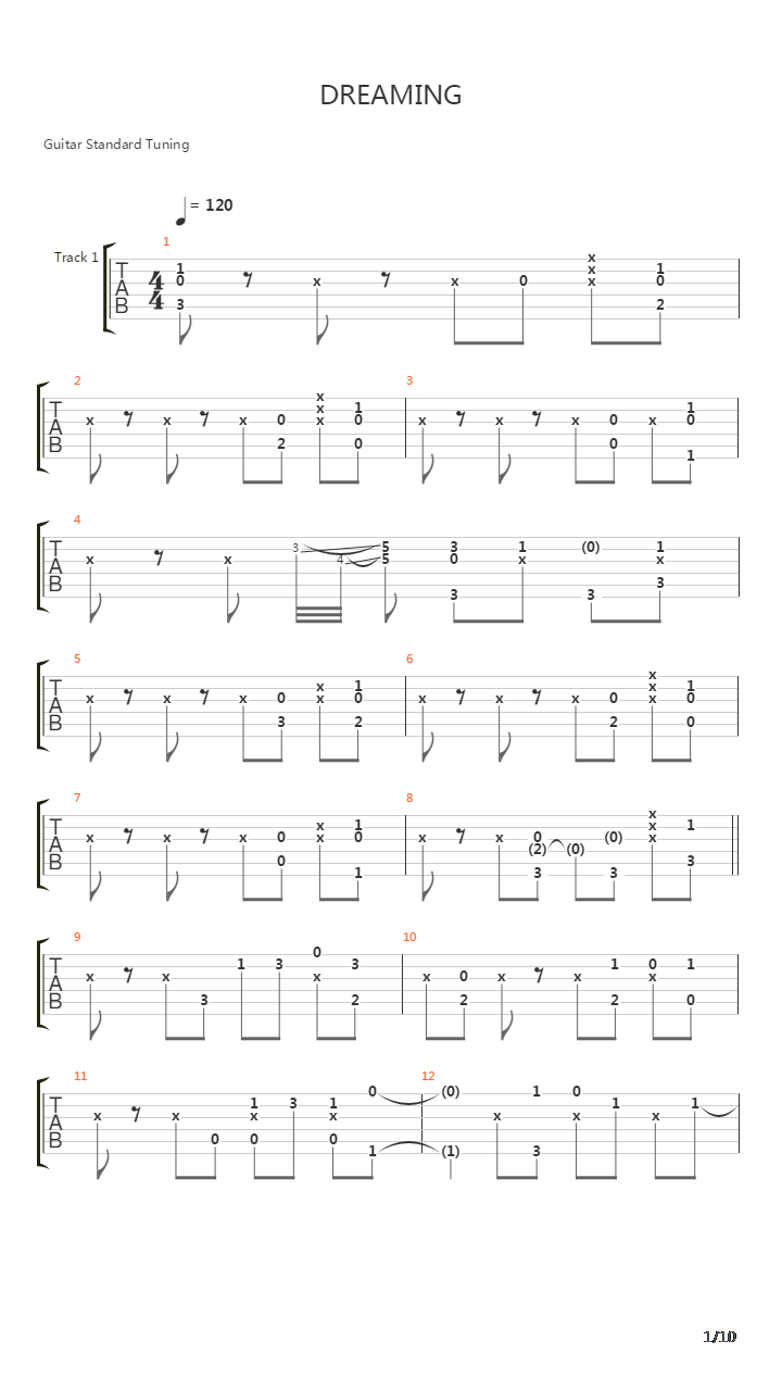 Dreaming吉他谱