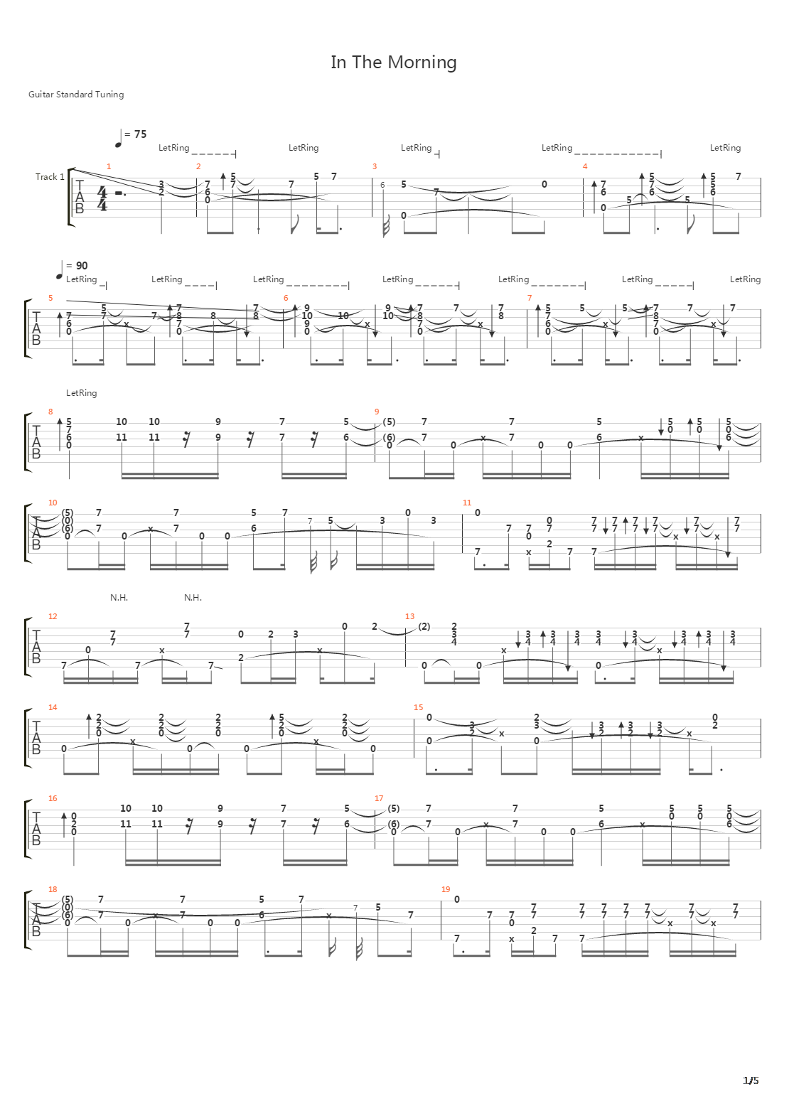 In The Morning吉他谱