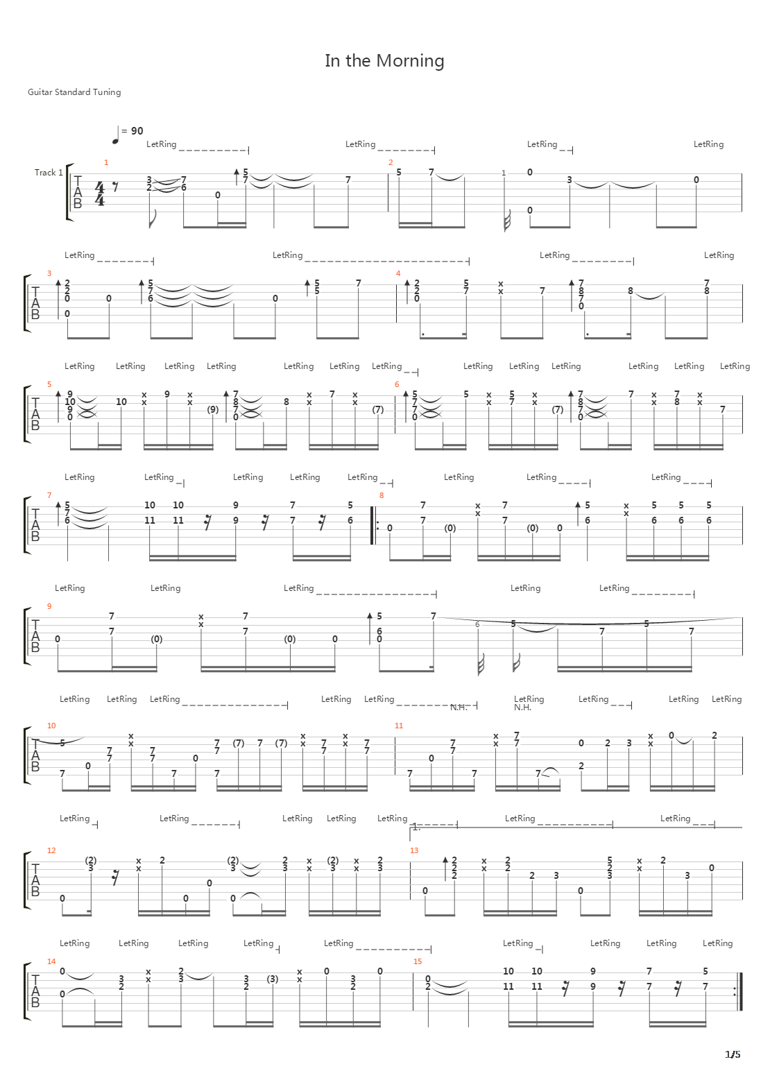 In the Morning吉他谱