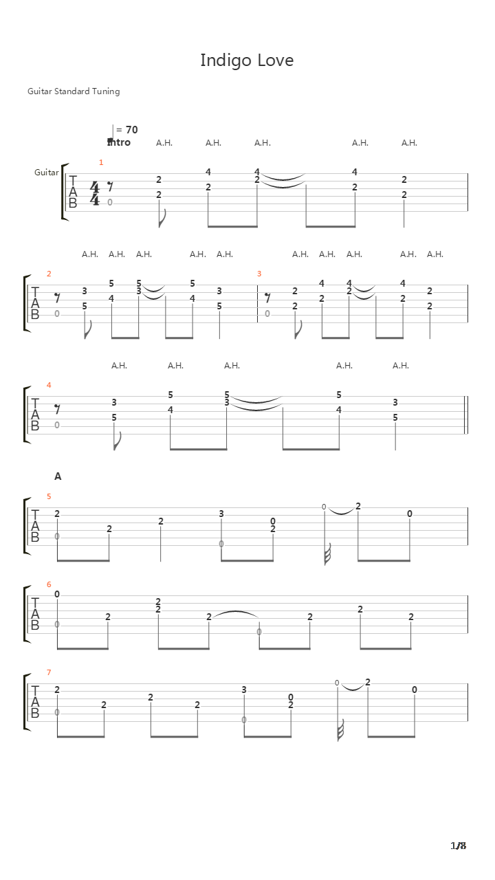 Indigo Love吉他谱