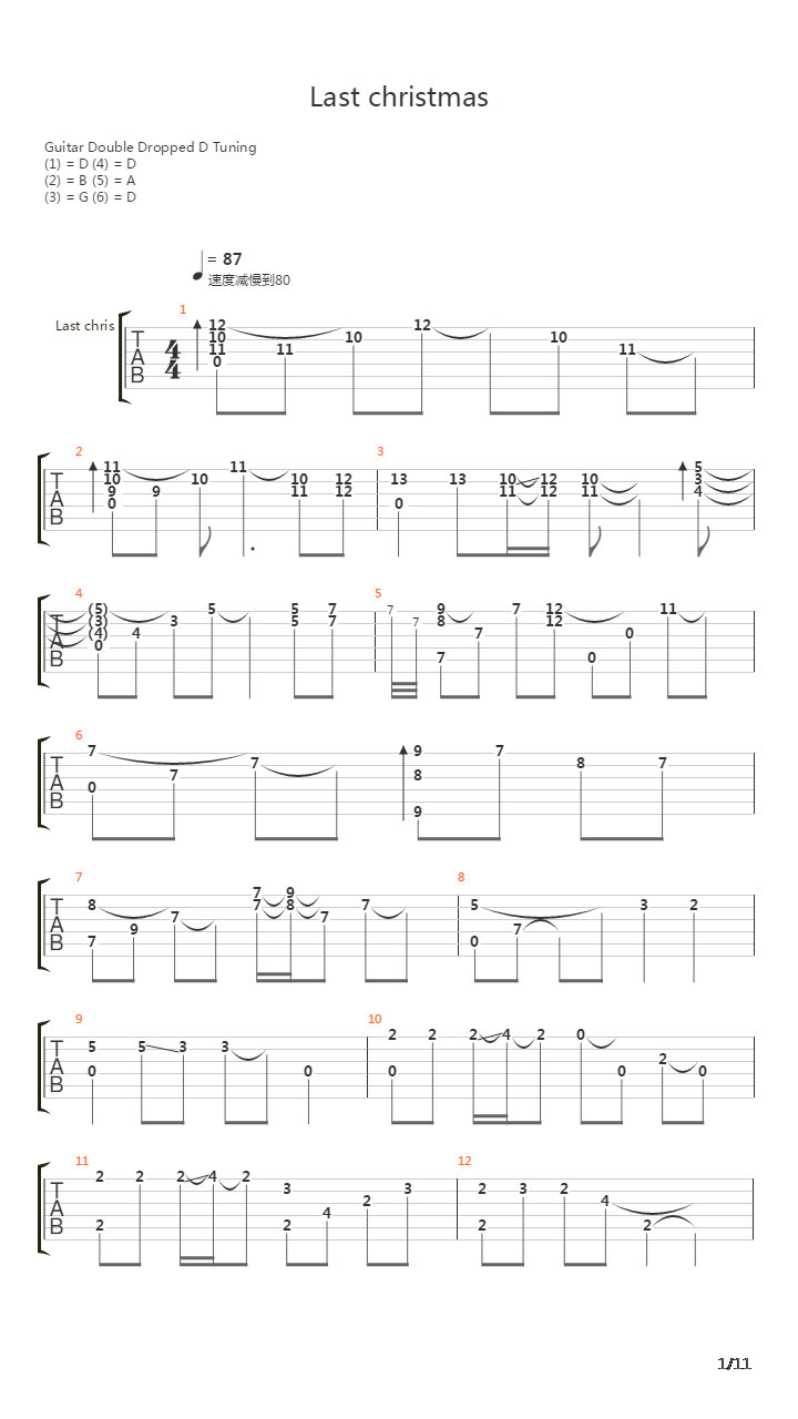 Last Christmas吉他谱