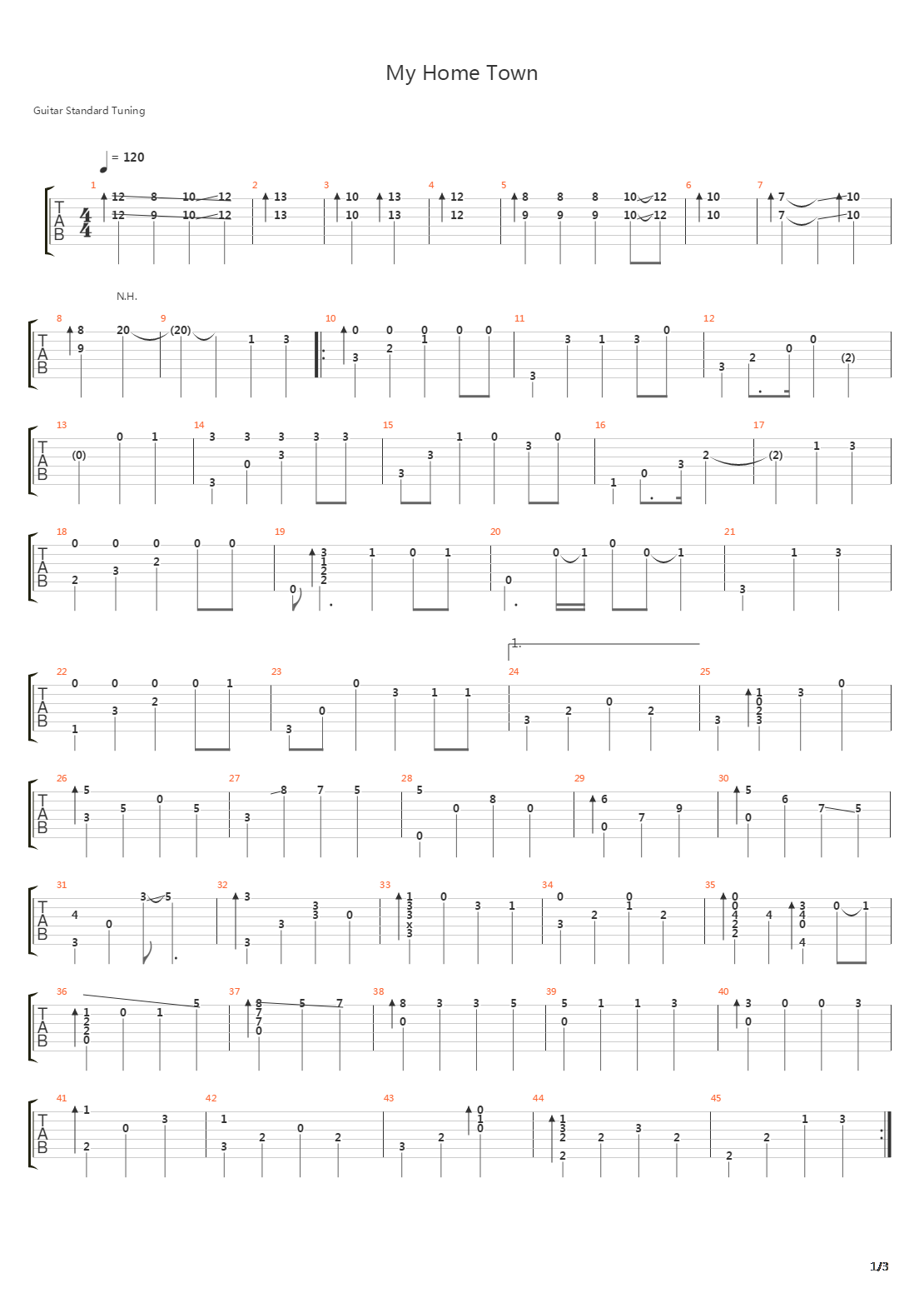 My Home Town吉他谱