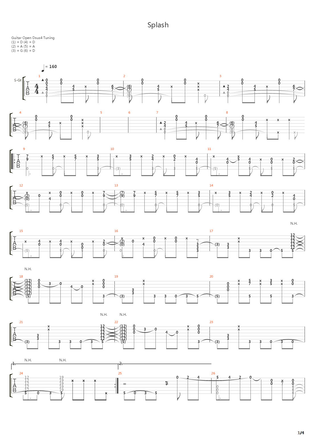 Splash吉他谱