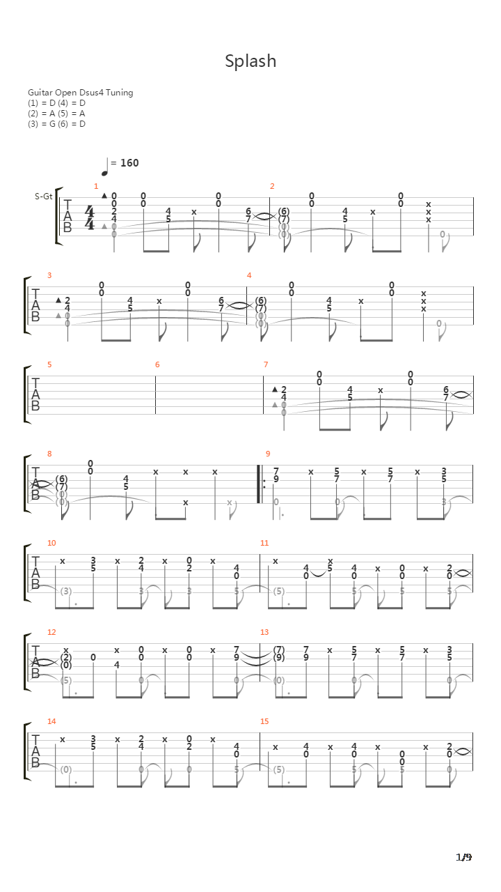 Splash吉他谱