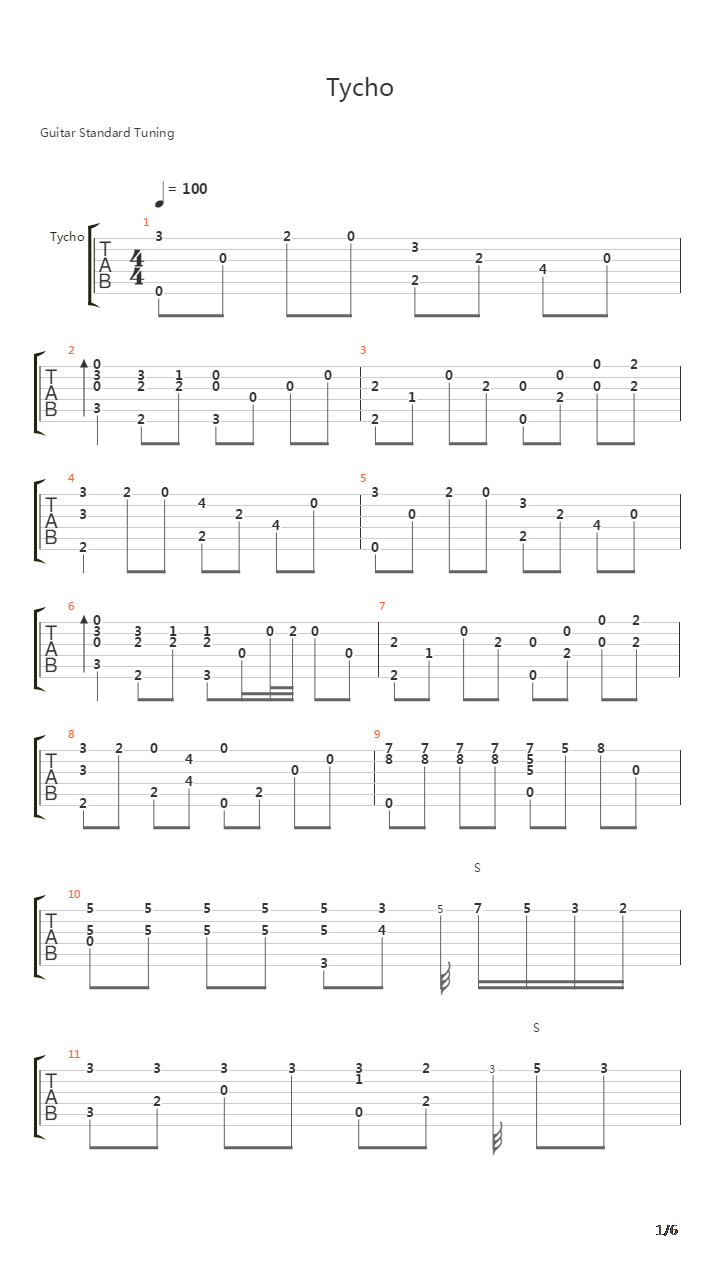 Tycho吉他谱