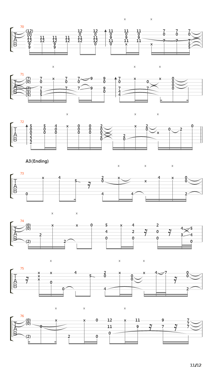 あの夏の白い雲(那年夏日的白云)吉他谱