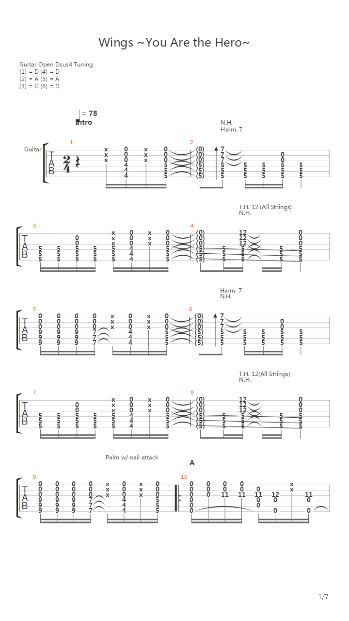 翼~you are the HERO~吉他谱