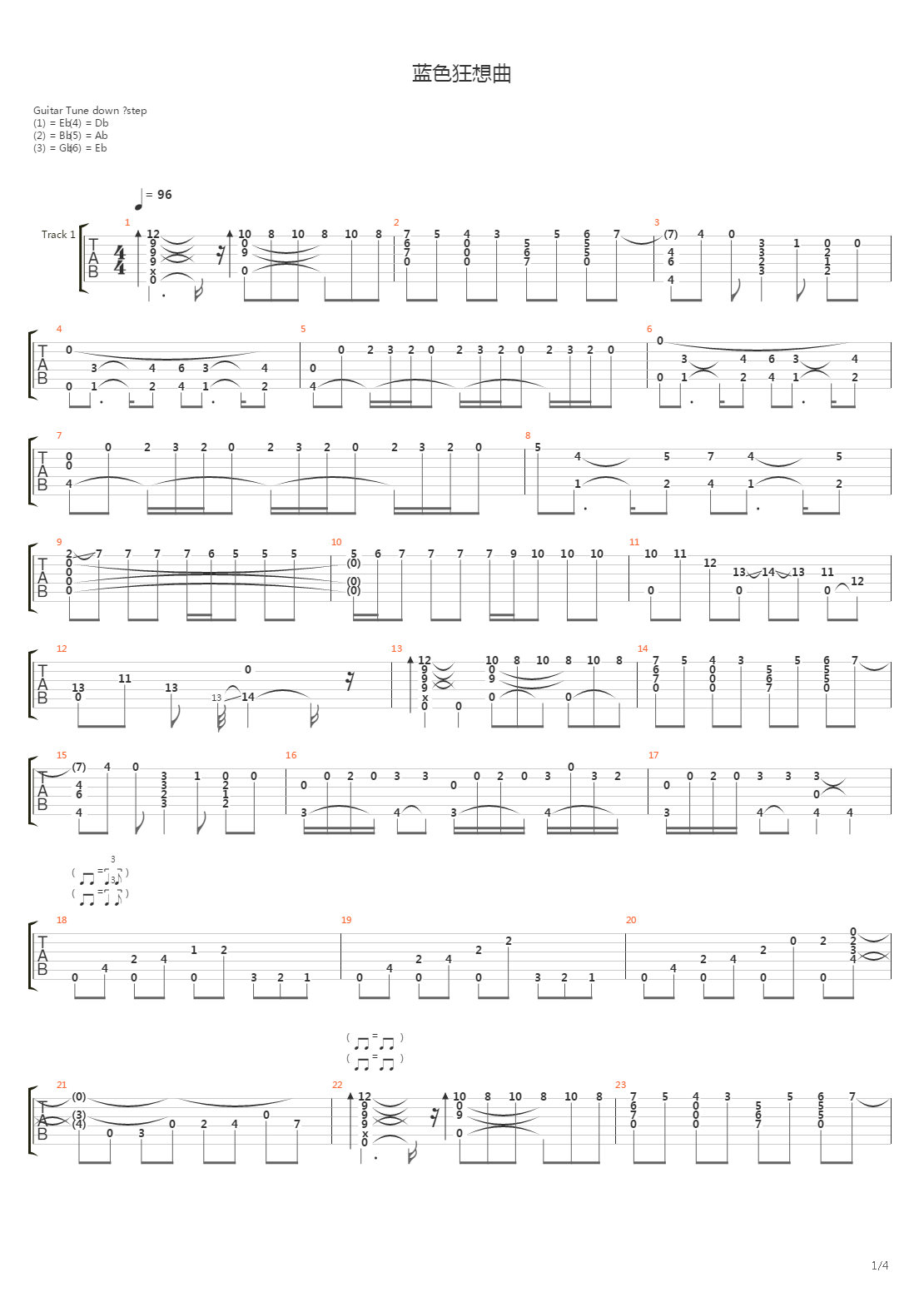 Rhapsody in Blue(蓝色狂想曲)吉他谱