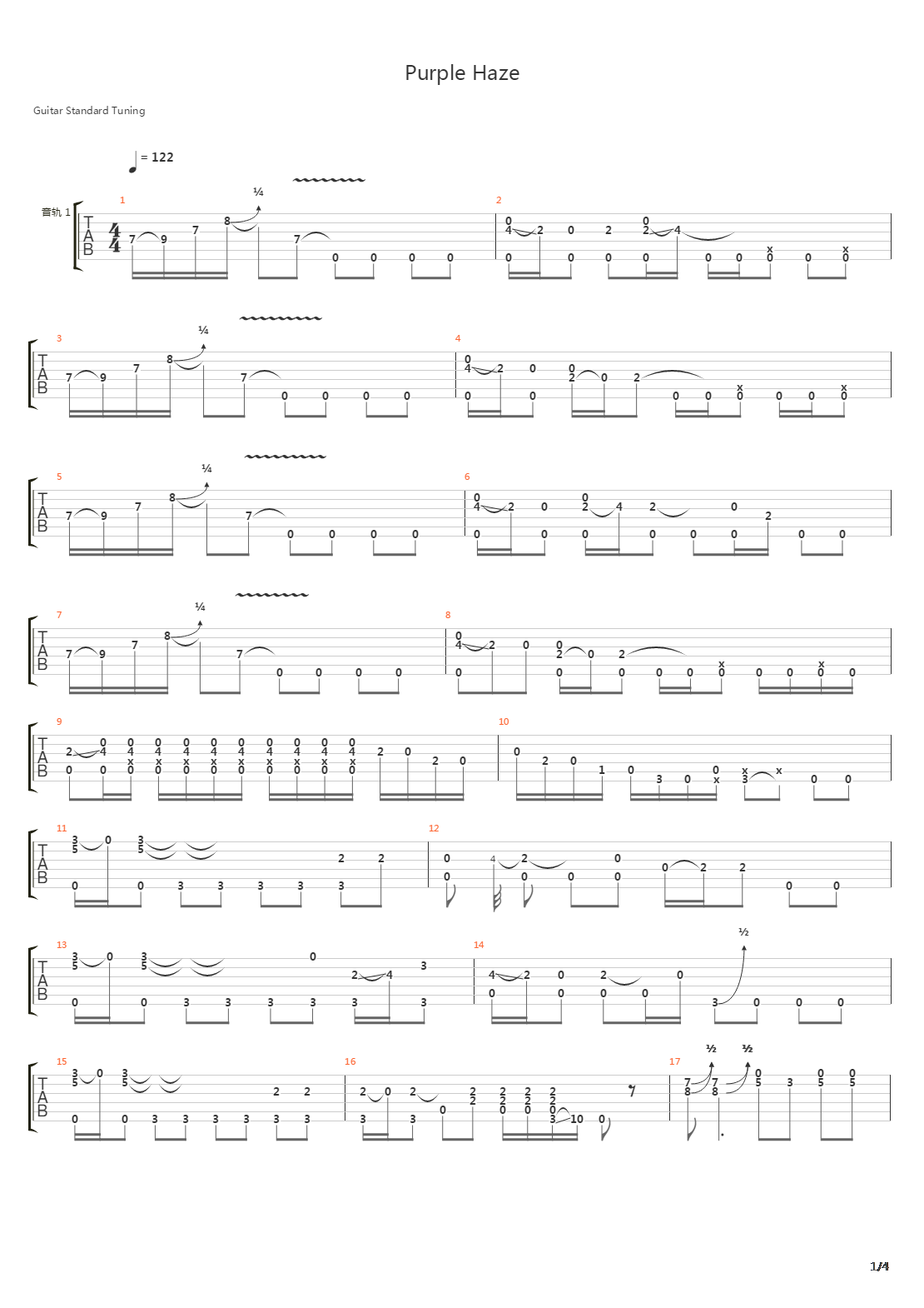 Purple Haze吉他谱