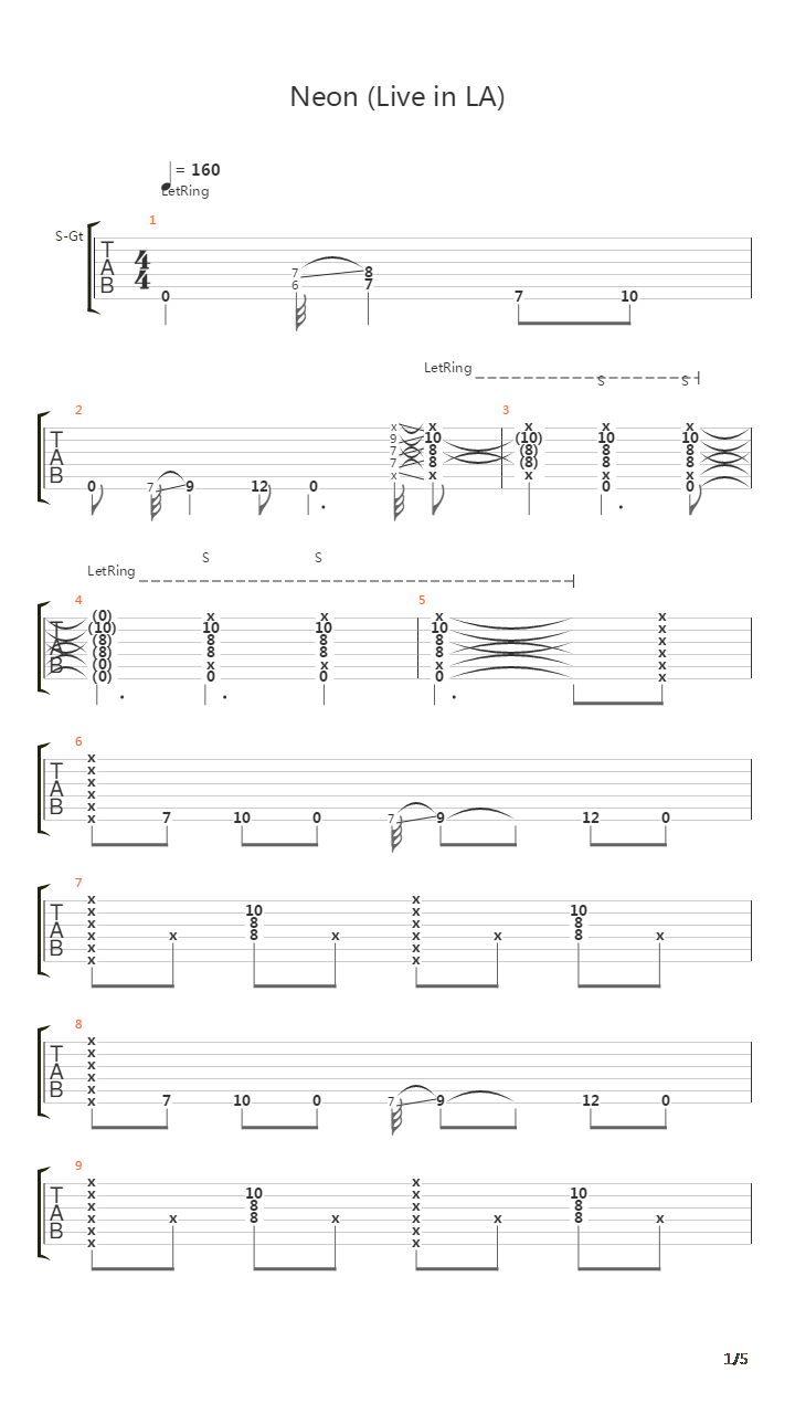 Neon (Live in LA)吉他谱