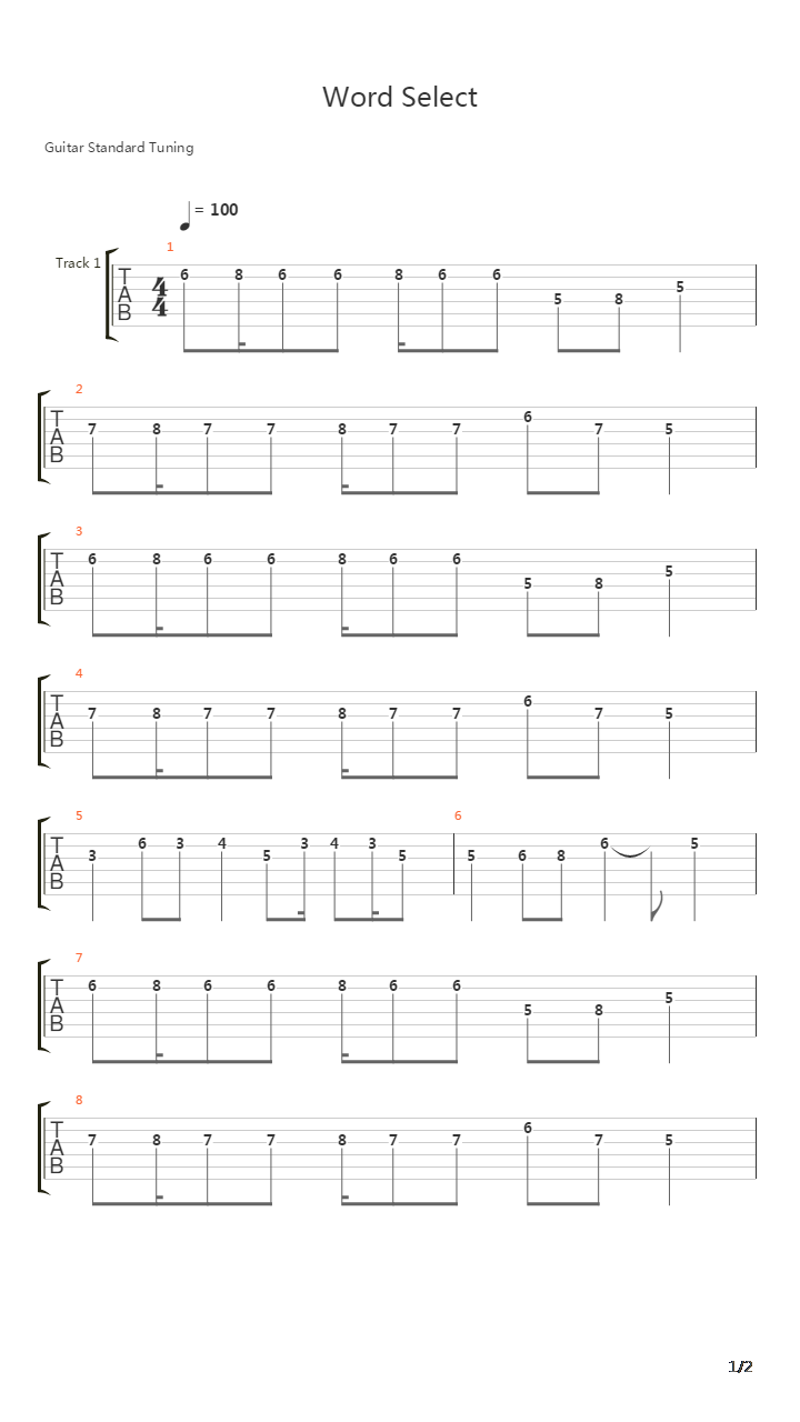Anticipation - Word Select吉他谱
