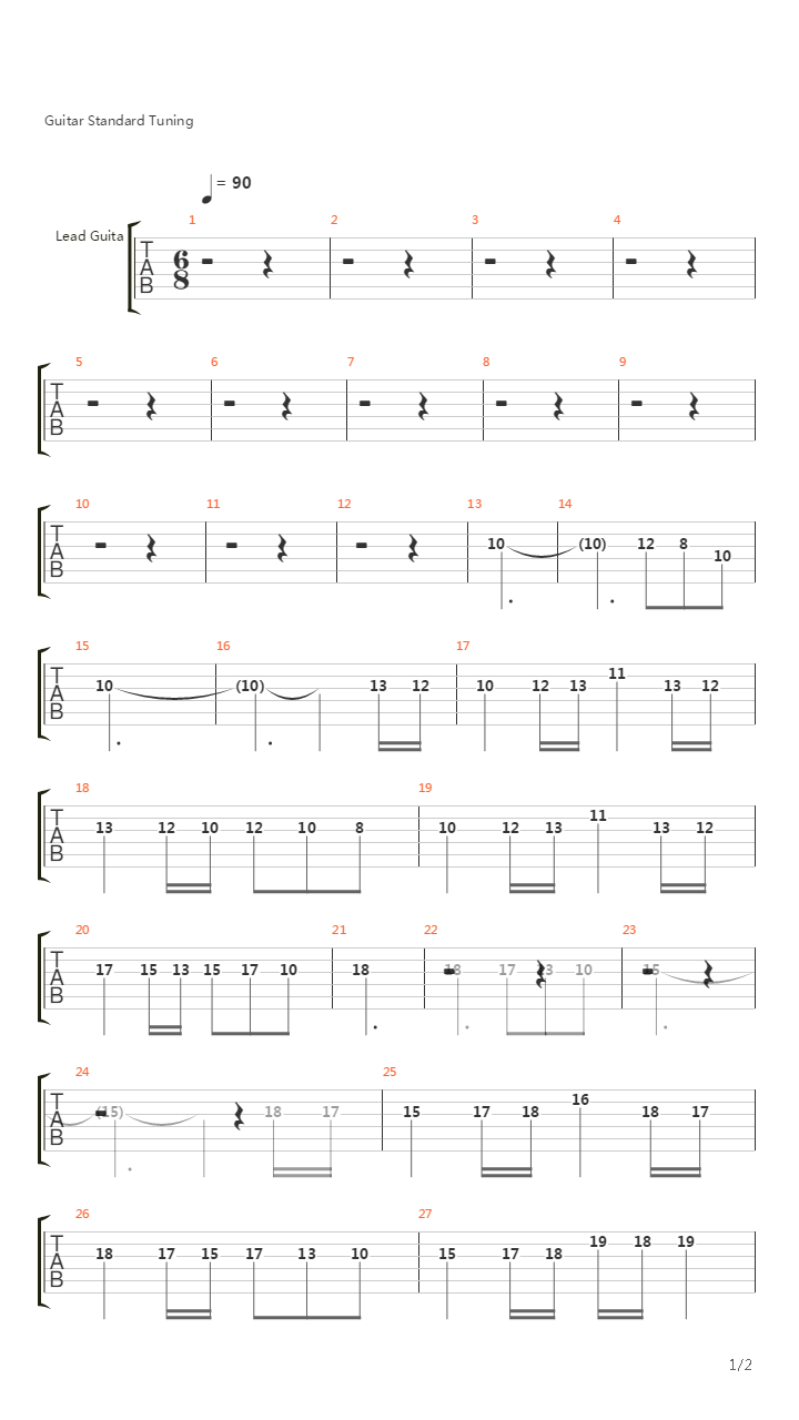 Battlefield(战地)吉他谱