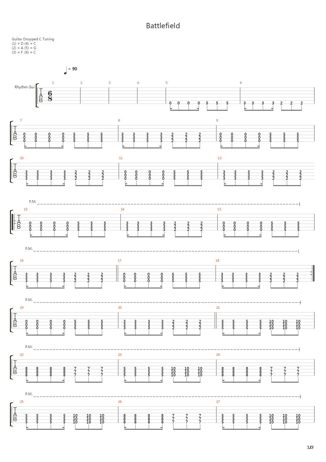 Battlefield(战地)吉他谱