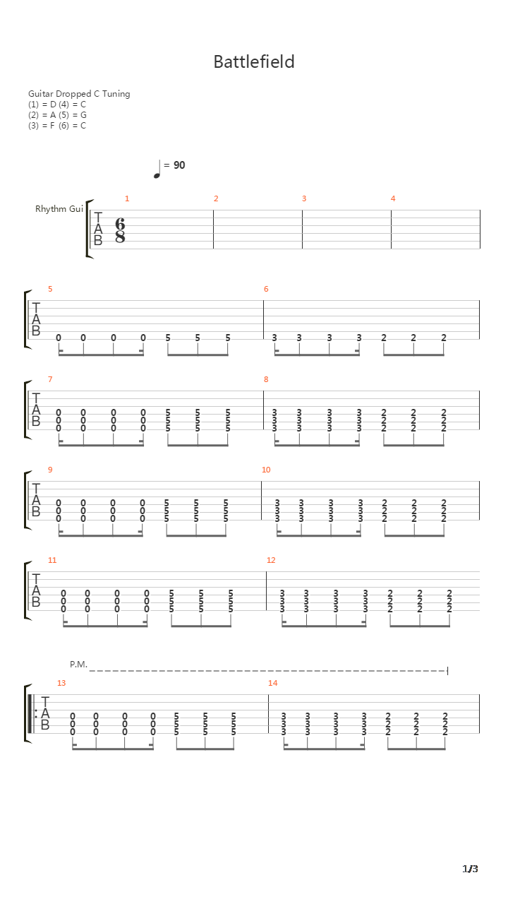 Battlefield(战地)吉他谱