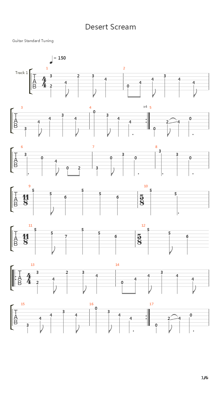 Cabal Online(惊天动地) - Desert Scream Theme吉他谱