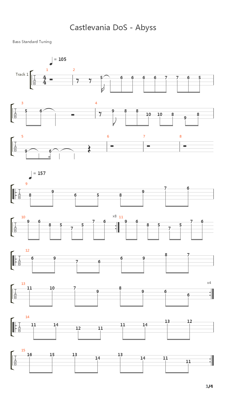 Castlevania(恶魔城) - The Abyss吉他谱