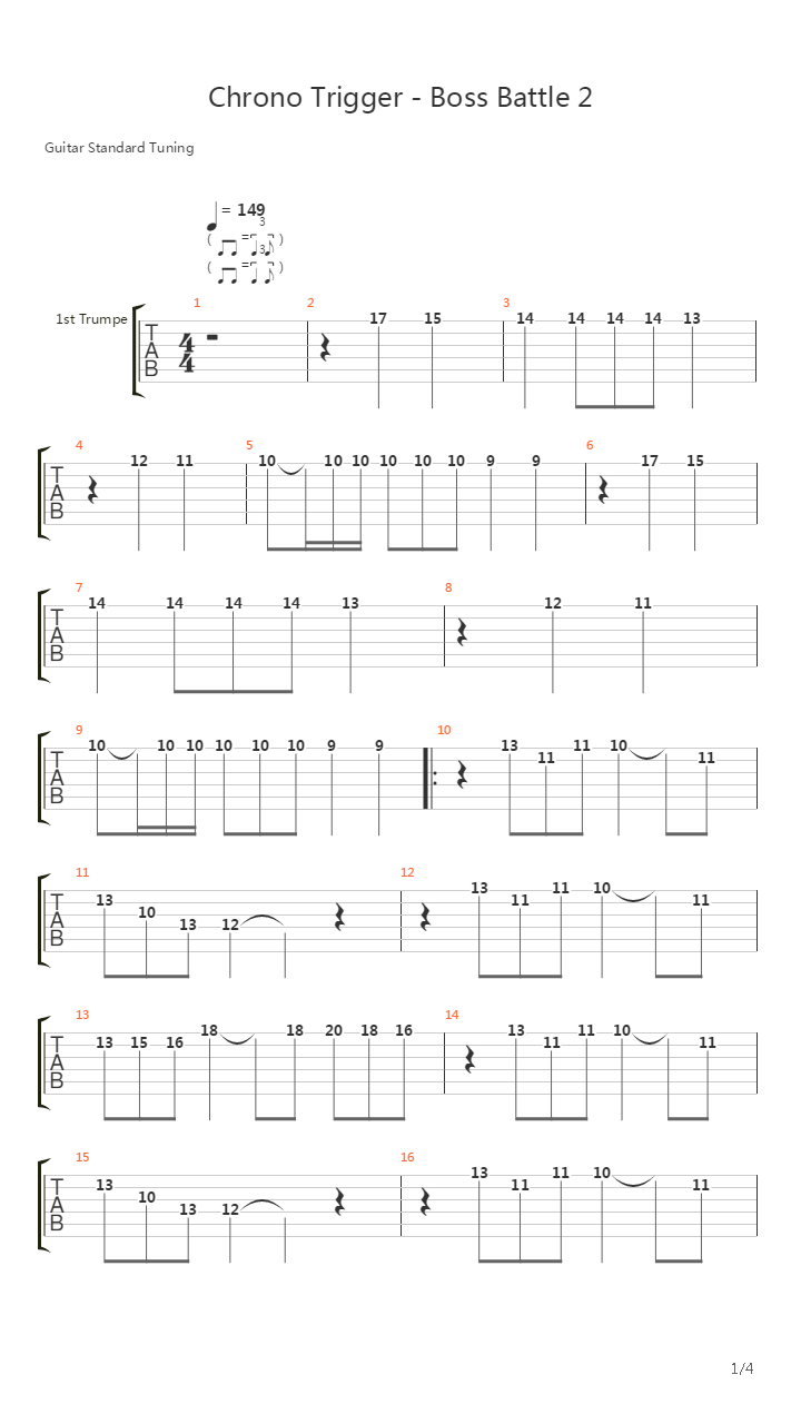Chrono Trigger(时空之轮) - Boss Battle 2吉他谱