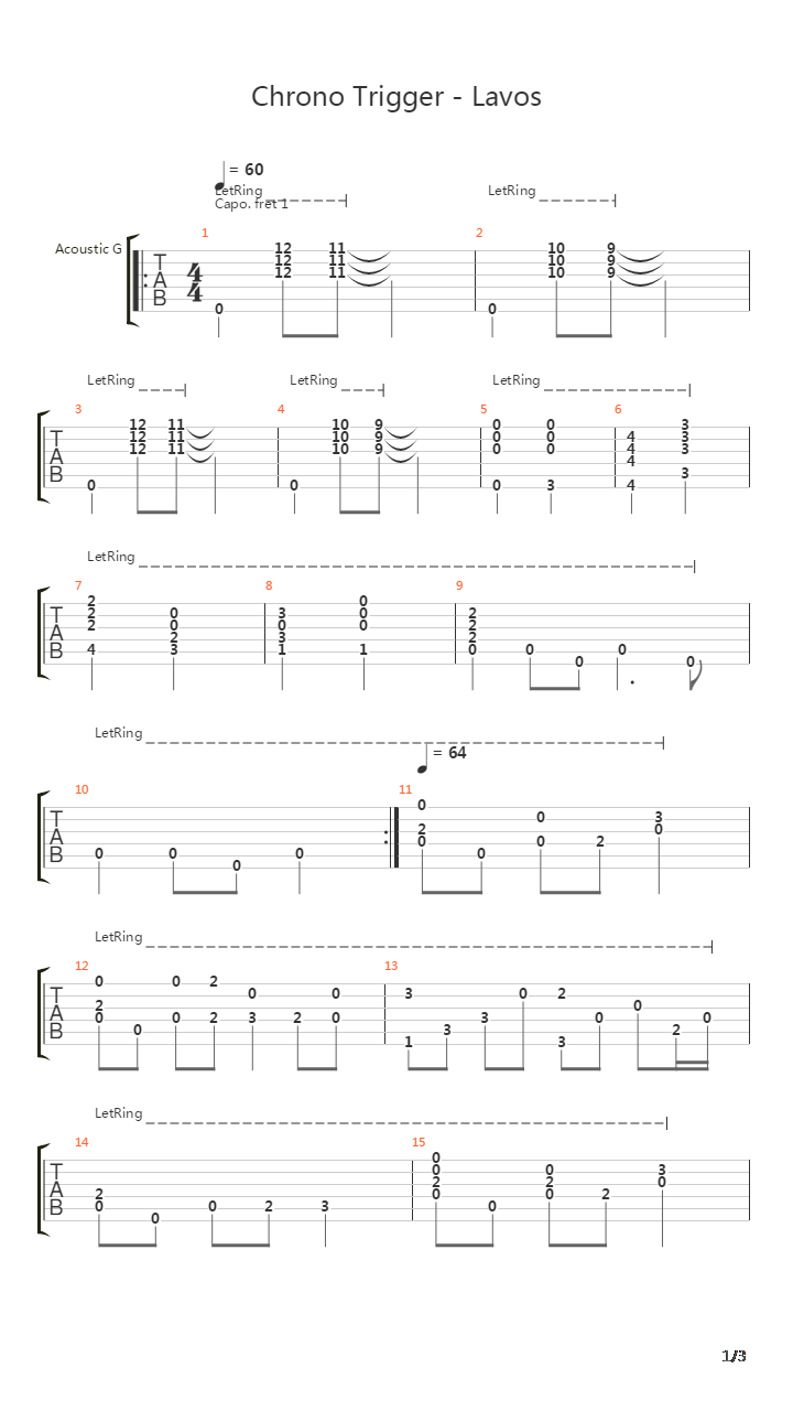 Chrono Trigger(时空之轮) - Lavos吉他谱