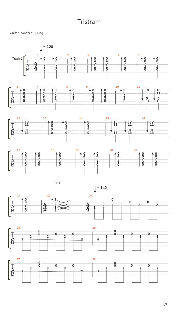 Diablo(暗黑破坏神) - Tristram吉他谱
