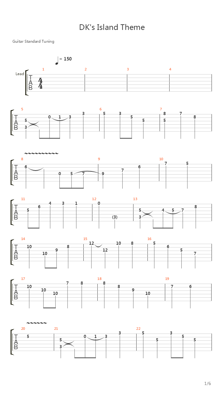 Donkey Kong(大金刚) - DK Island吉他谱