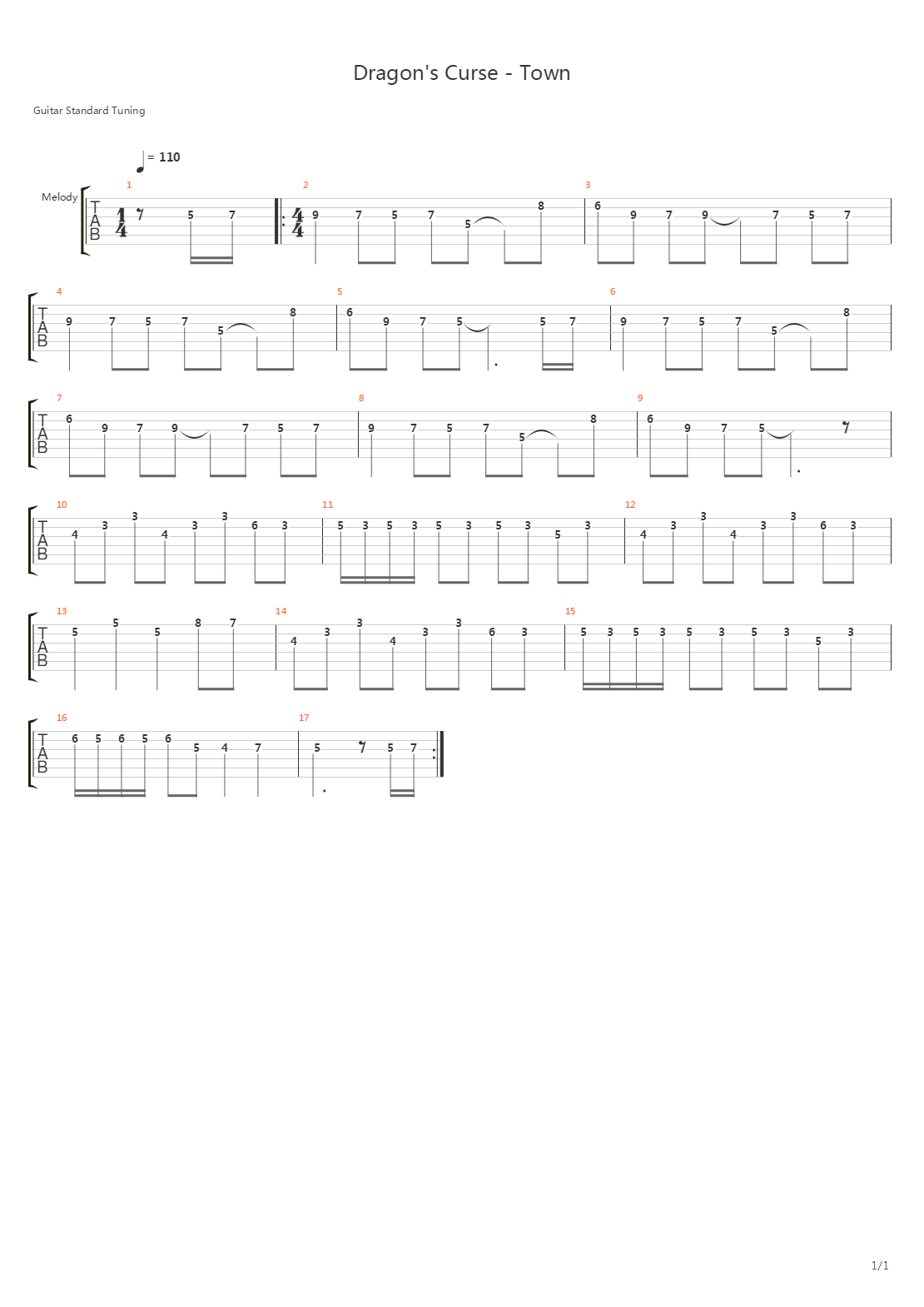 Dragon's Curse(龙之咒) - Town吉他谱
