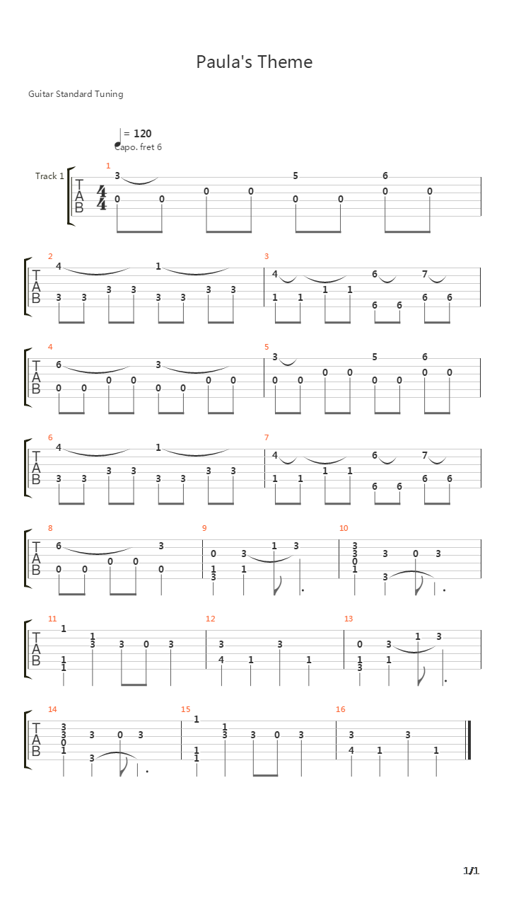 Earthbound(地球冒险) - Paula's Theme吉他谱