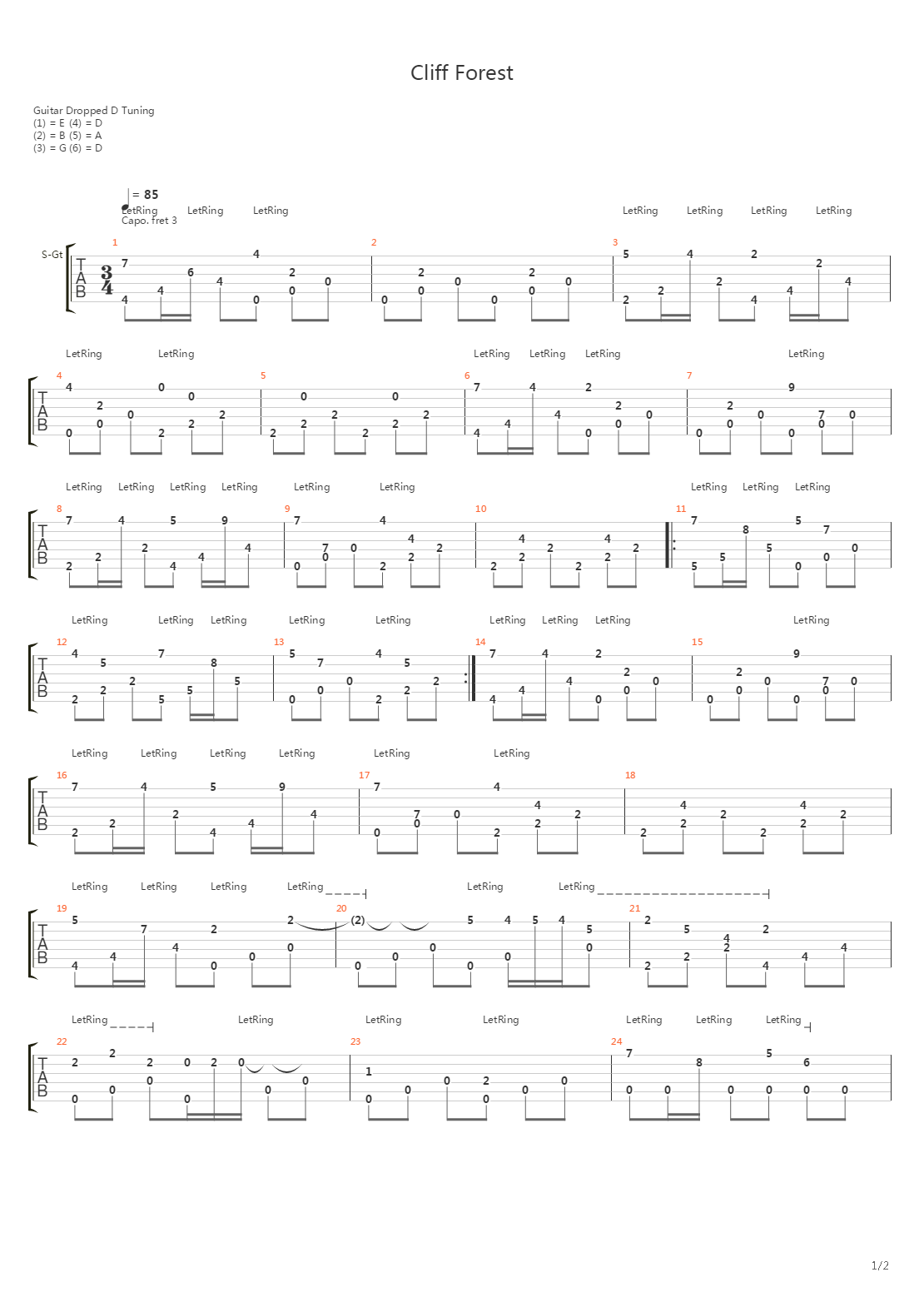 Eternal Ring - Cliff Forest吉他谱