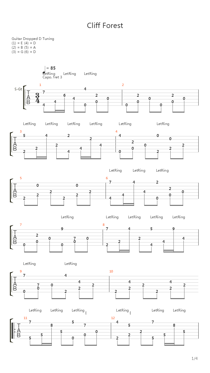 Eternal Ring - Cliff Forest吉他谱