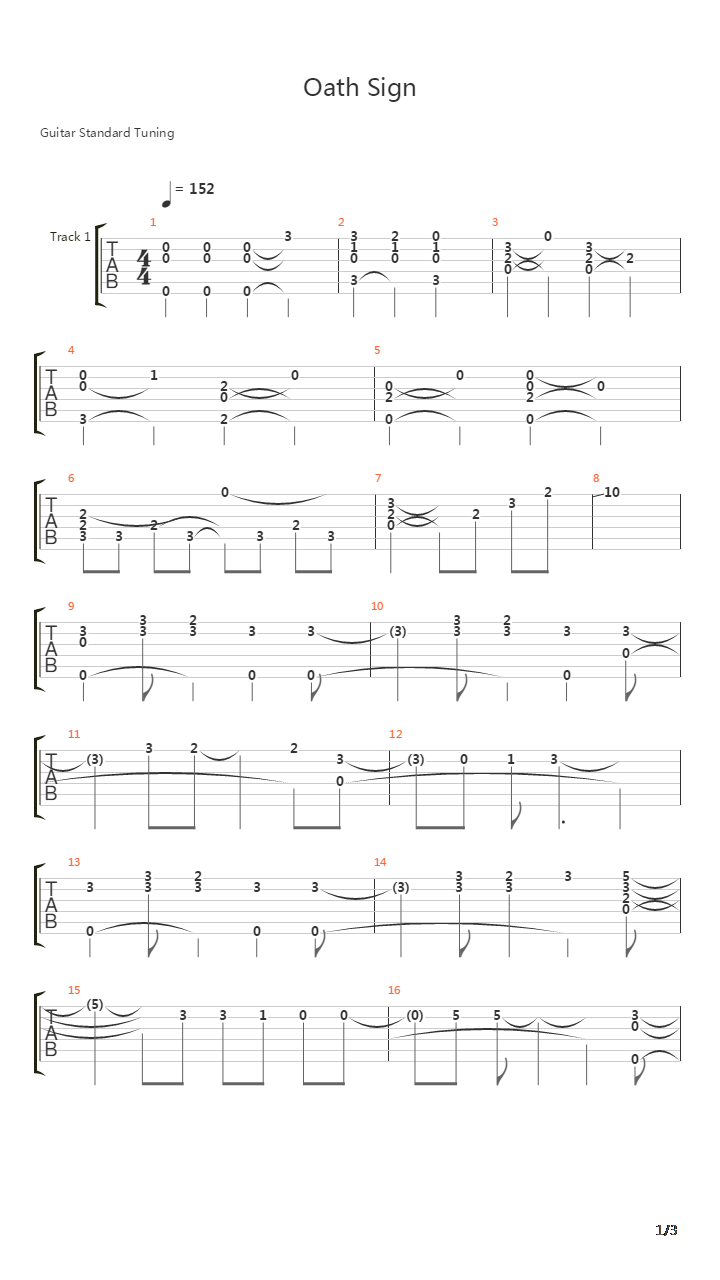 Fate zero OP - Oath Sign吉他谱
