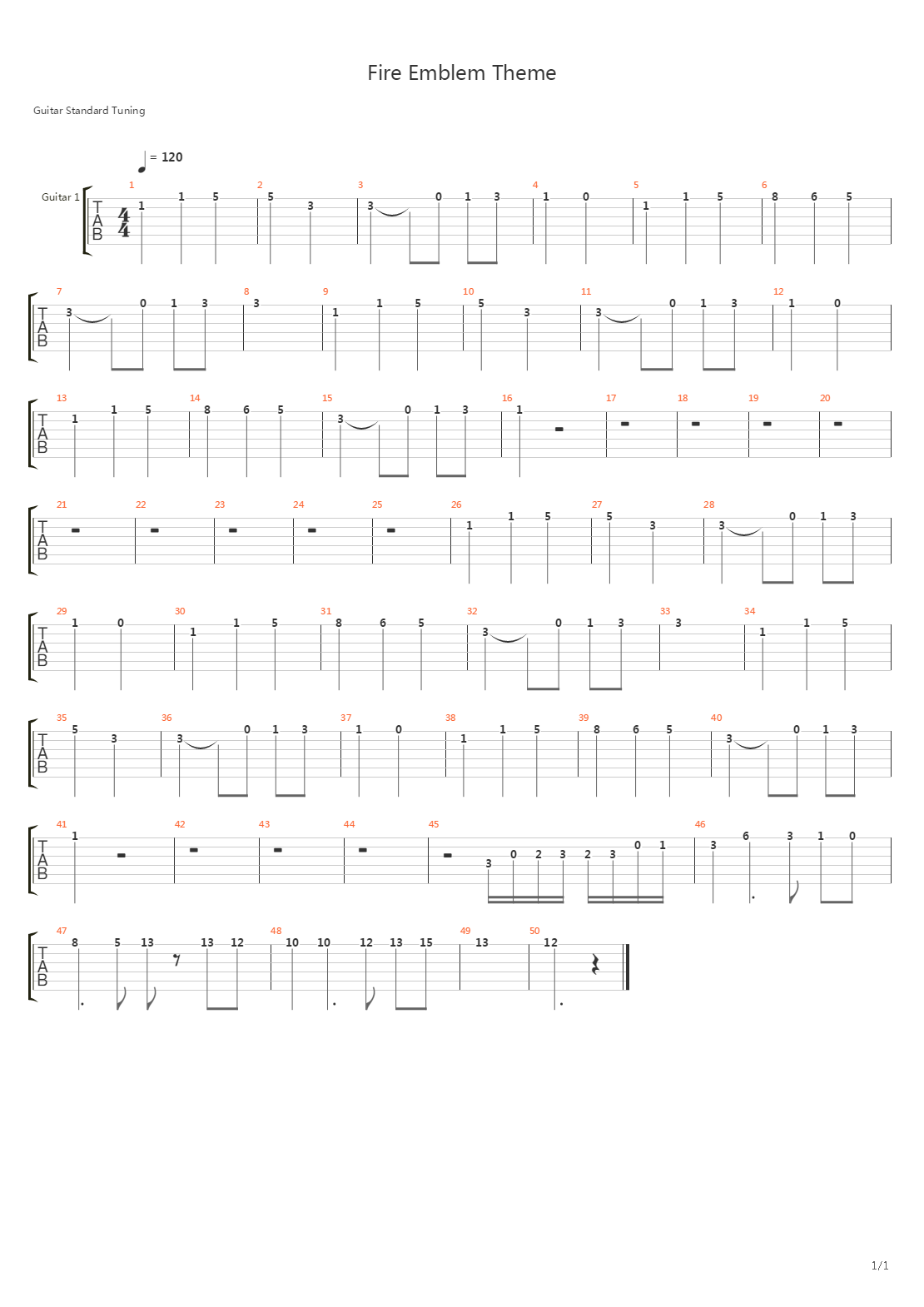 Fire Emblem(火炎之纹章) - Title Theme吉他谱